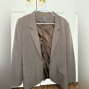 Kenneth Cole Reaction Taupe Blazer Women’s Size‎ 12 One-Button Workwear Jacket